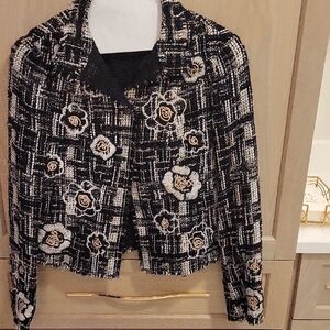 Carlisle Black and Cream Textured Blazer